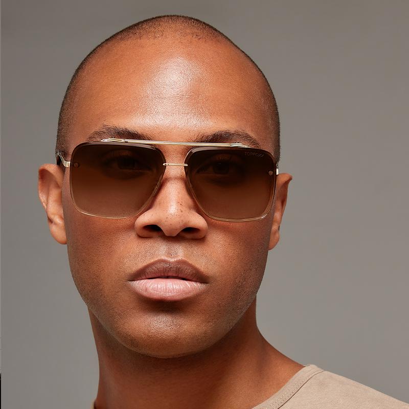 ZYNOX Coffee - Tangle Free Aviator Sunglasses