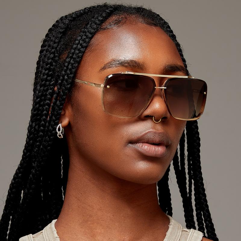 ZYNOX Coffee - Tangle Free Aviator Sunglasses