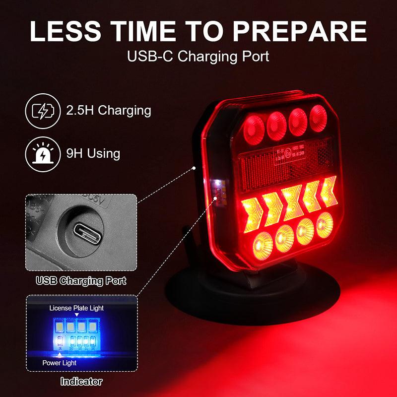 AgreEye T312|T033| T28|T212 Wireless Trailer Lights Kit – 2.5H Fast Charge, 9H Runtime, IP67 Waterproof, Magnetic Mount, LED Tow Lights