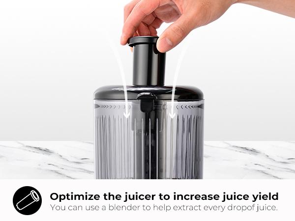 Cold Press Juicer, 5.3 Inch Large Feed Opening, Slow Masticator Chute, For Whole Vegetables and Fruits, High Yield, Easy to Clean Springtok Steel