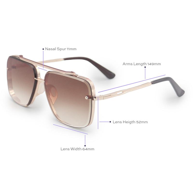 ZYNOX Coffee - Tangle Free Aviator Sunglasses