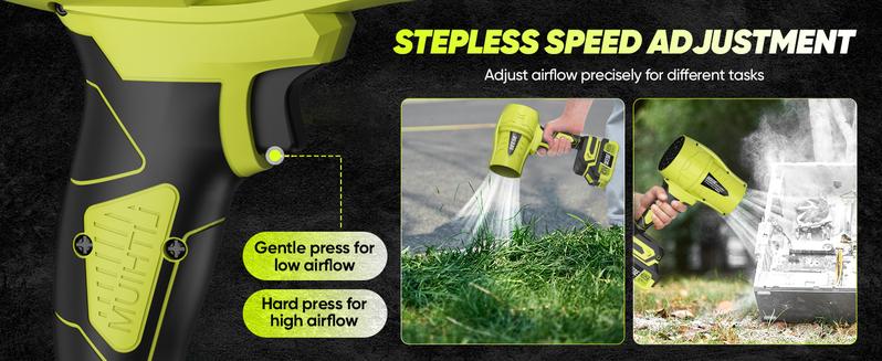 ZYNOX Cordless Leaf Blower Violent TurboFan,BrushlessPure Copper Motor Jet Fan With Battery,CordlessTurbo Super Power Air Duster, Handheld PowerfulDryer for Car,Car Drying after Wash, SnowRemoval
