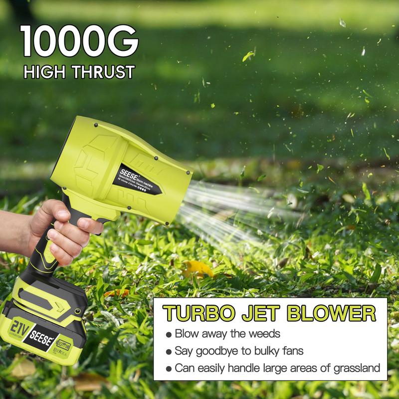 ZYNOX Cordless Leaf Blower Violent TurboFan,BrushlessPure Copper Motor Jet Fan With Battery,CordlessTurbo Super Power Air Duster, Handheld PowerfulDryer for Car,Car Drying after Wash, SnowRemoval