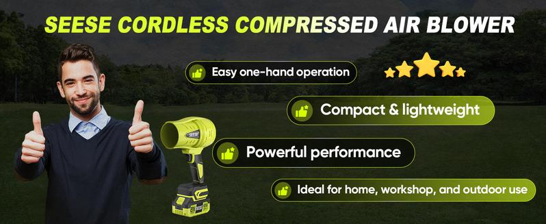 ZYNOX Cordless Leaf Blower Violent TurboFan,BrushlessPure Copper Motor Jet Fan With Battery,CordlessTurbo Super Power Air Duster, Handheld PowerfulDryer for Car,Car Drying after Wash, SnowRemoval