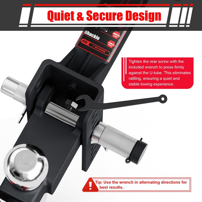 ZYNOX Adjustable Trailer Hitch Ball Mount with Lock&Pin&Rotatable Tow Shackle, Fits 2-in Receiver, 5" Rise/Drop, 2-in, 2-5/16-in Hitch Ball, 10000LBS GTW, Ultra Quiet