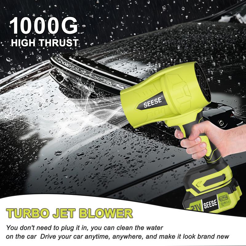 ZYNOX Cordless Leaf Blower Violent TurboFan,BrushlessPure Copper Motor Jet Fan With Battery,CordlessTurbo Super Power Air Duster, Handheld PowerfulDryer for Car,Car Drying after Wash, SnowRemoval