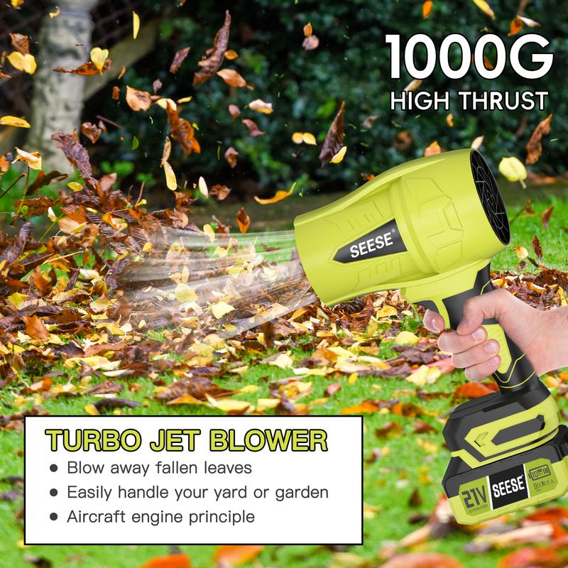 ZYNOX Cordless Leaf Blower Violent TurboFan,BrushlessPure Copper Motor Jet Fan With Battery,CordlessTurbo Super Power Air Duster, Handheld PowerfulDryer for Car,Car Drying after Wash, SnowRemoval
