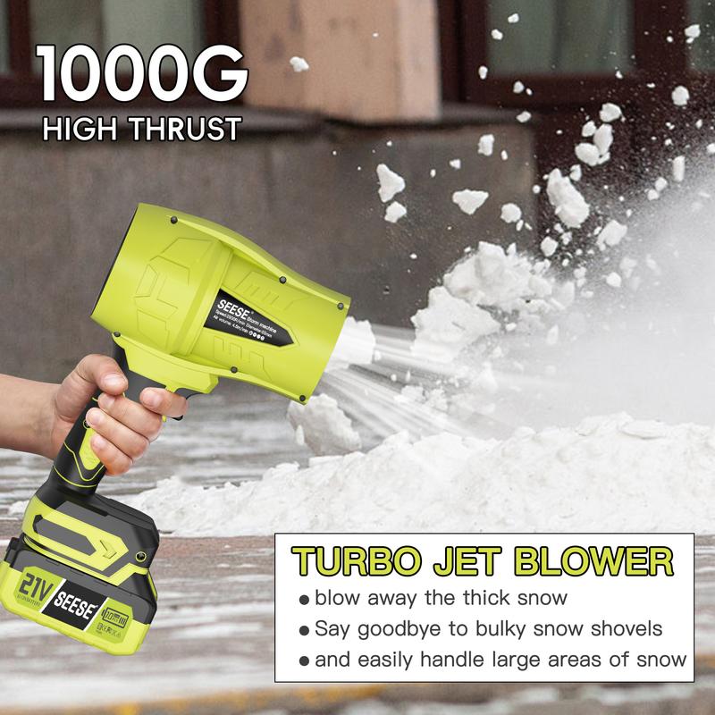 ZYNOX Cordless Leaf Blower Violent TurboFan,BrushlessPure Copper Motor Jet Fan With Battery,CordlessTurbo Super Power Air Duster, Handheld PowerfulDryer for Car,Car Drying after Wash, SnowRemoval