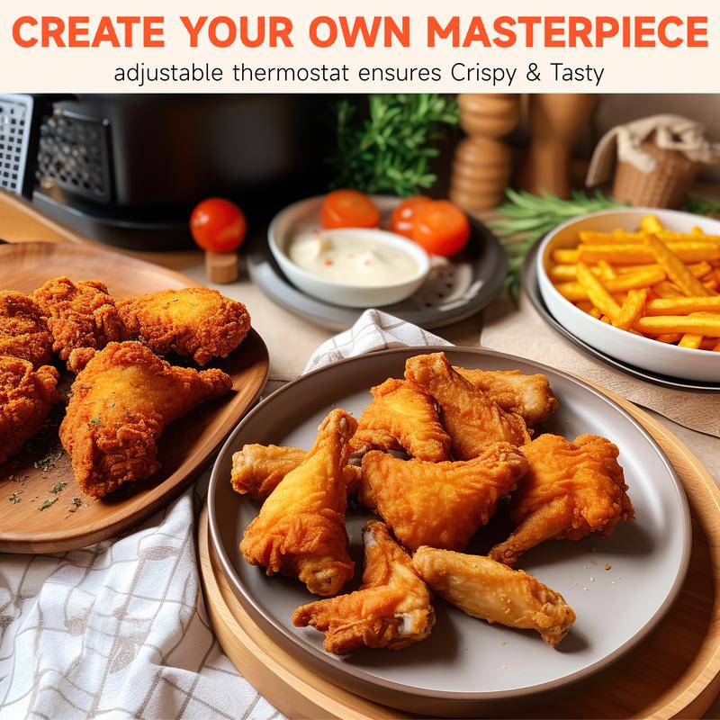 Deep Fryer with Basket, 1500W Electric Deep Fryer, Temperature Control, Removable Lid, 2.5L/1.5L Non-Stick Inner Pot, Easy to Clean Cooker Springtok Cooking Food