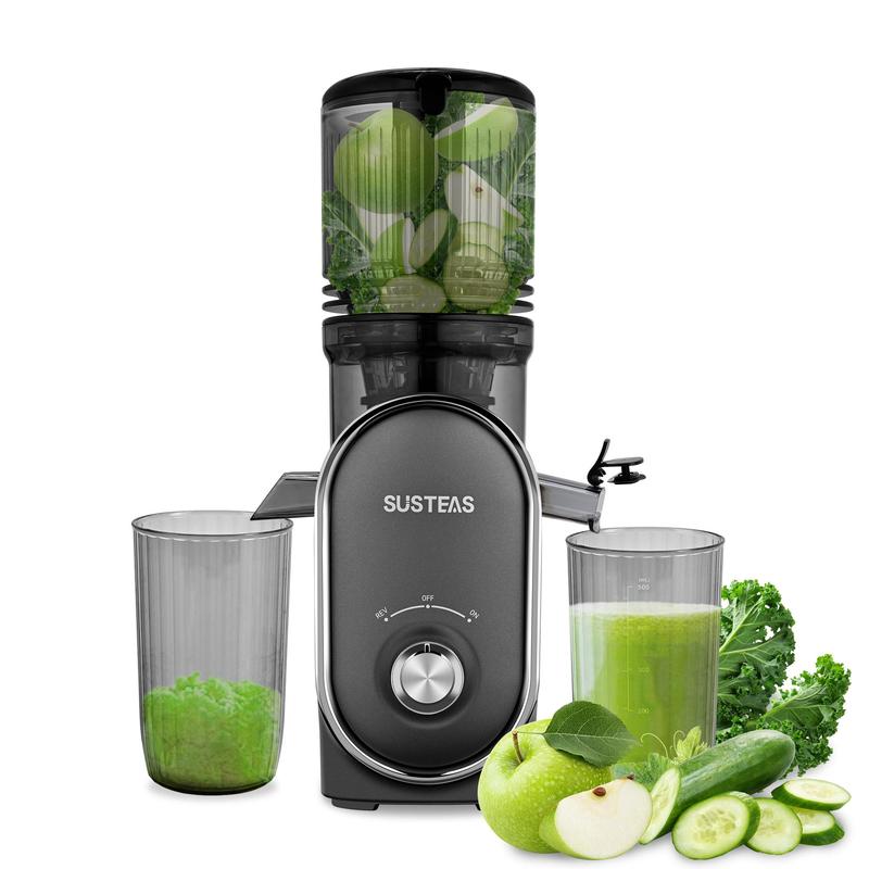 Cold Press Juicer, 5.3 Inch Large Feed Opening, Slow Masticator Chute, For Whole Vegetables and Fruits, High Yield, Easy to Clean Springtok Steel