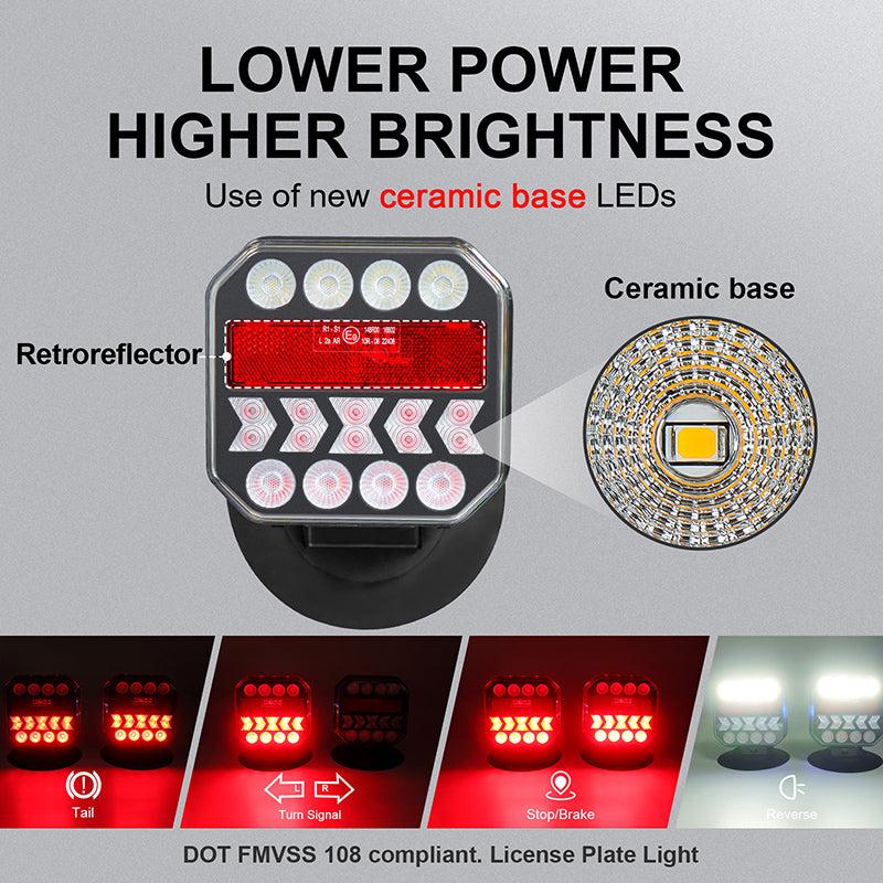 AgreEye T312|T033| T28|T212 Wireless Trailer Lights Kit – 2.5H Fast Charge, 9H Runtime, IP67 Waterproof, Magnetic Mount, LED Tow Lights