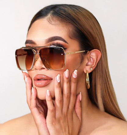 ZYNOX Coffee - Tangle Free Aviator Sunglasses