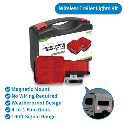 AgreEye T312|T033| T28|T212 Wireless Trailer Lights Kit – 2.5H Fast Charge, 9H Runtime, IP67 Waterproof, Magnetic Mount, LED Tow Lights