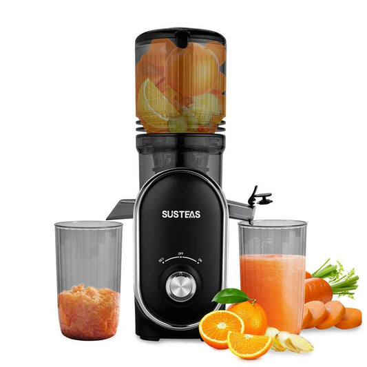 Cold Press Juicer, 5.3 Inch Large Feed Opening, Slow Masticator Chute, For Whole Vegetables and Fruits, High Yield, Easy to Clean Springtok Steel