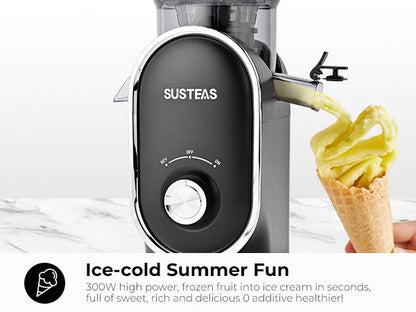 Cold Press Juicer, 5.3 Inch Large Feed Opening, Slow Masticator Chute, For Whole Vegetables and Fruits, High Yield, Easy to Clean Springtok Steel