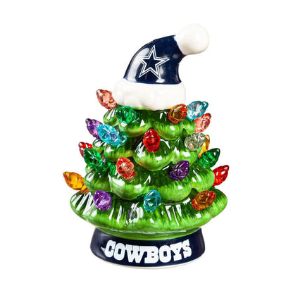 Evergreen Set of 2 4" LED Christmas Tree with Team Logo